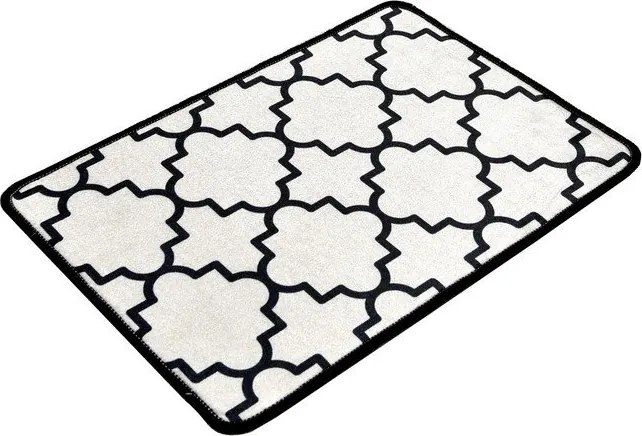 Czarno-beżowy dywanik łazienkowy 40x60 cm Kupa – Foutastic