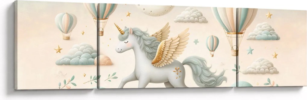 Obraz - Szczęśliwy jednorożec (170x50 cm)