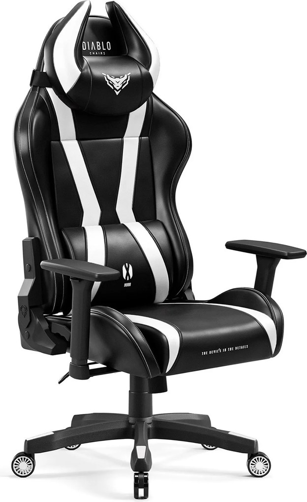 Fotel dla graczy Diablo X-Horn 2.0 King Size czarno-biały