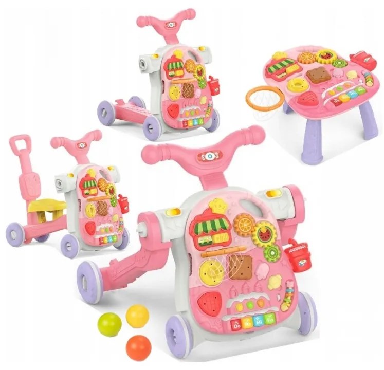 Woopie baby chodzik 5w1 multifunkcyjny różowy 1+