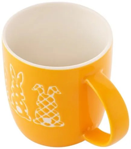 Altom Porcelanowy kubek Króliczki, 360 ml, żółty