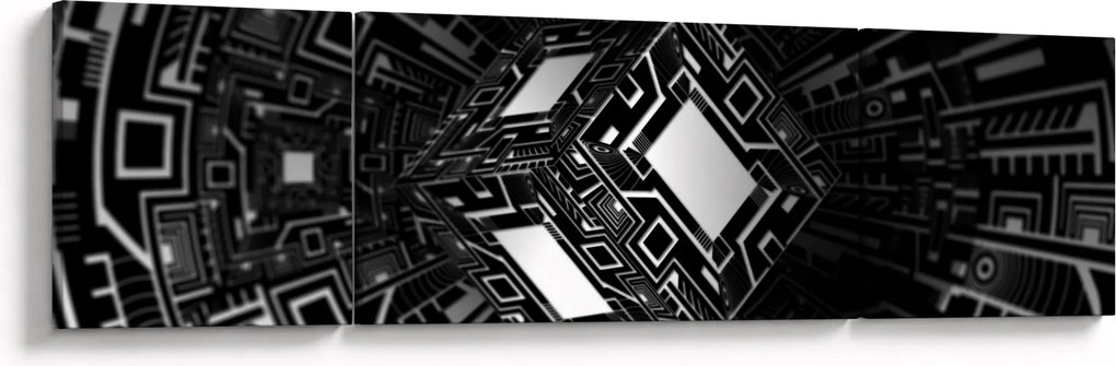 Obraz abstrakcyjnego sześcianu (170x50 cm)