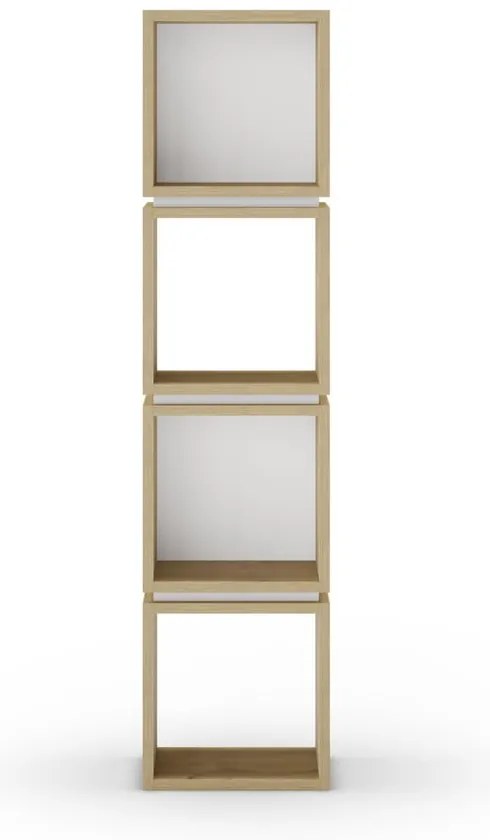 Biały regał w dekorze dębu 32x133 cm Lofty – Marckeric