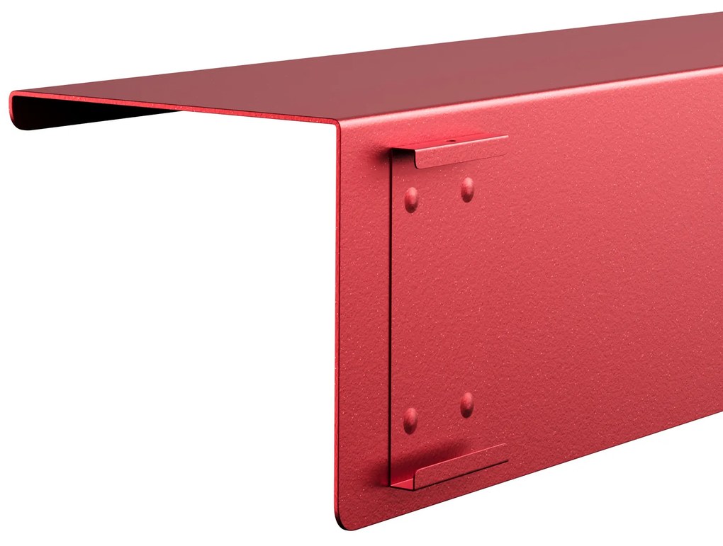 Półka wisząca metalowa czerwona, 700 mm: JOANNE Modern