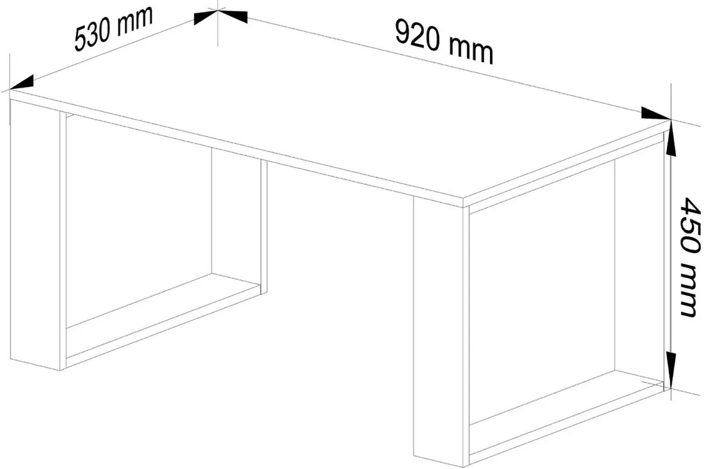 Mała prostokątna ława czarny + dąb sonoma C5-E43