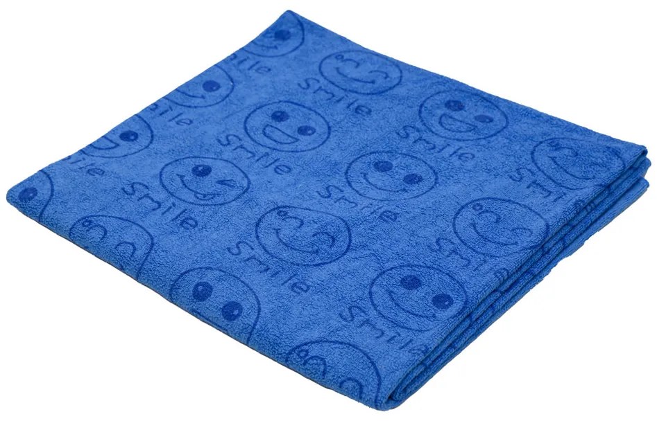 Szybkoschnący ręcznik kąpielowy UŚMIECH niebieski