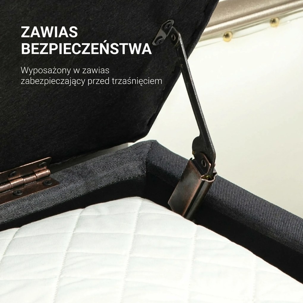 HOMCOM Ławka tapicerowana z pojemnikiem siedzisko do przedpokoju szara ławka do sypialni salonu drewno | Aosom PL
