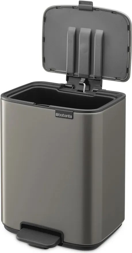 Szary stalowy kosz na śmieci z pedałem 7 l Bo – Brabantia