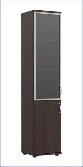 Regal biurowy z drzwiczkami i witryną wenge F9-B75