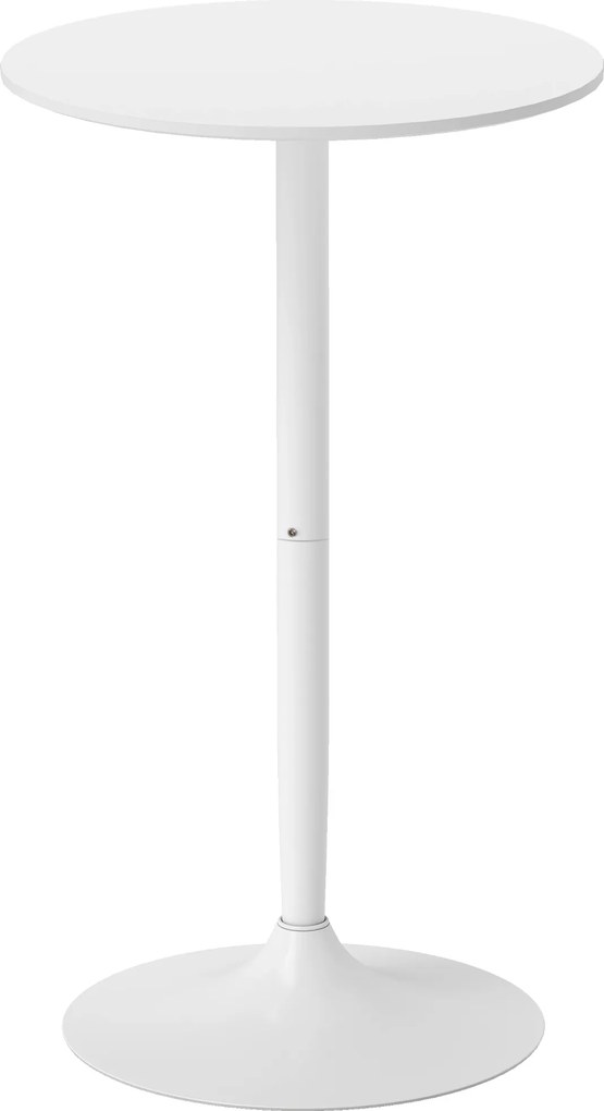 HOMCOM Okrągły stolik barowy biały stół kuchenny do salonu i jadalni stalowy Ø60 x 102 cm | Aosom PL