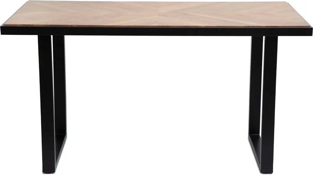 Stół jadalniany z blatem w jodełkę Nattmal, styl industrialny, 140 cm