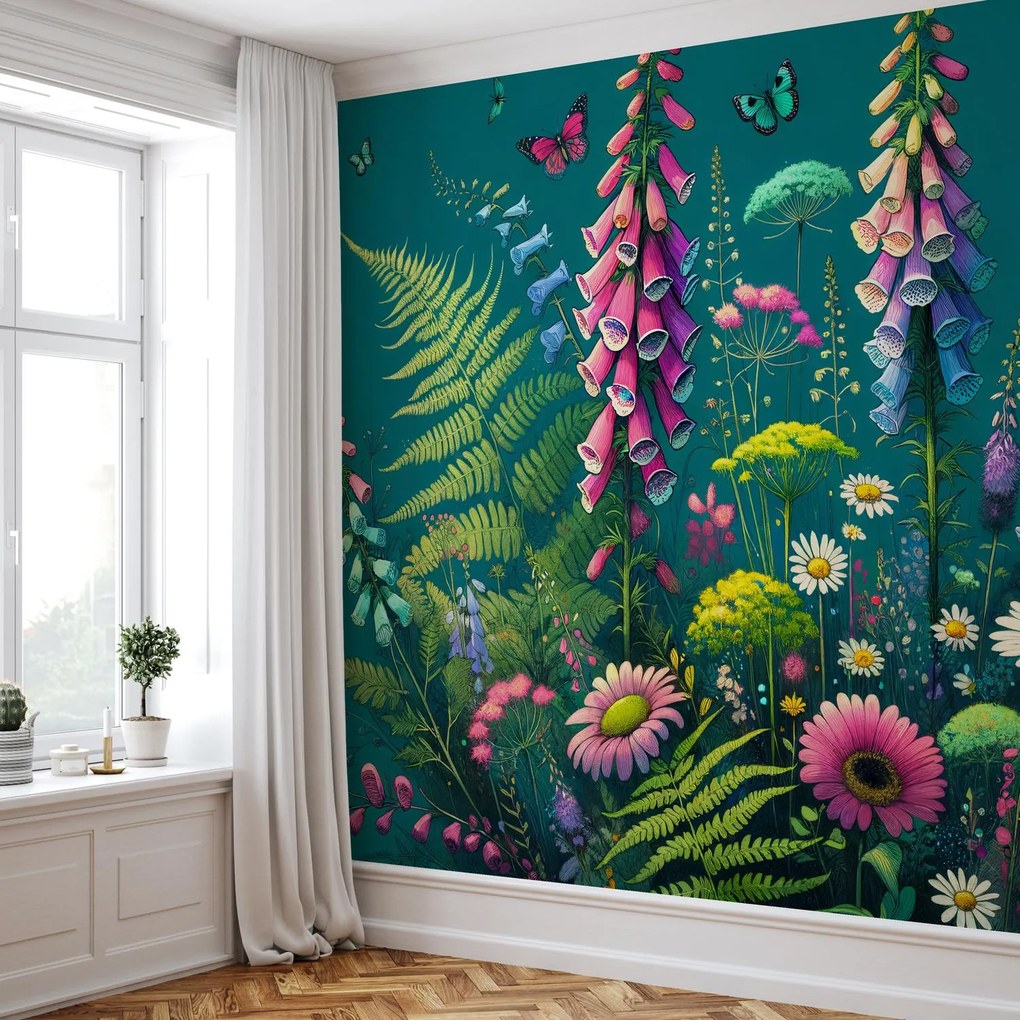 Fototapeta - Kolorowe polne kwiaty (196x136 cm)