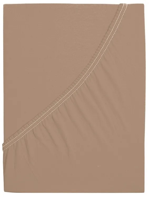 4Prześcieradło Home Jersey Ideal orzech, 180 x 200 cm