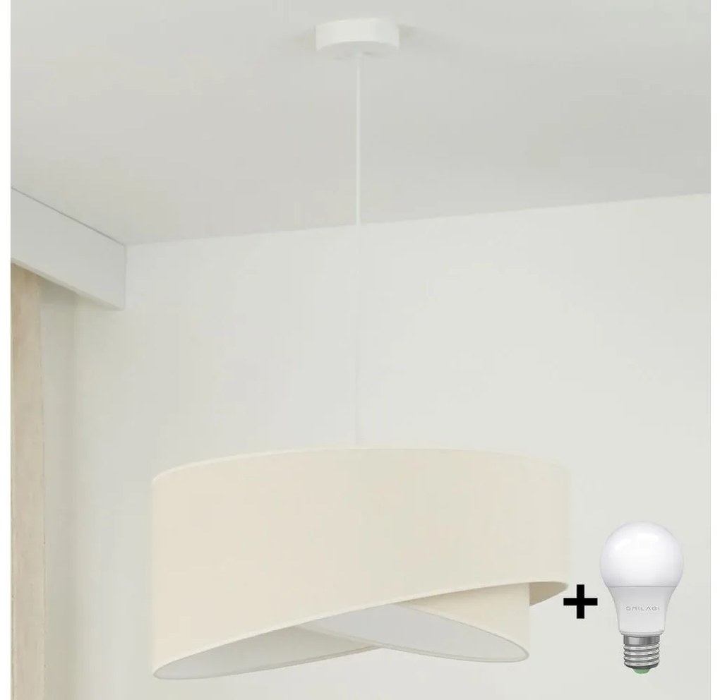 Brilagi - LED Żyrandol na lince LYRA 1xE27/15W/230V kremowy/biały