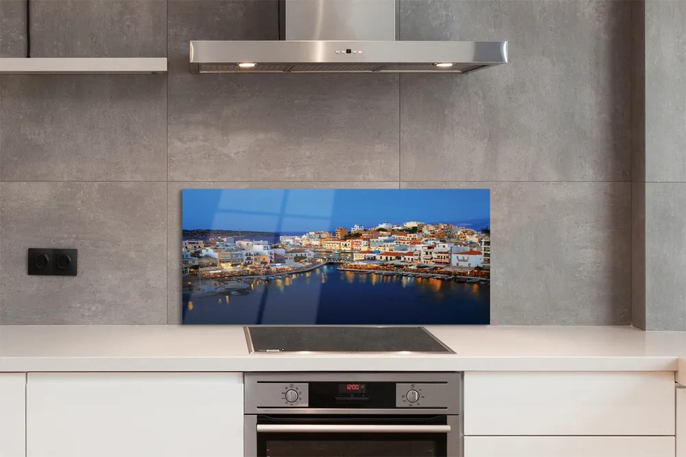 Panel szklany do Kuchni Nocne Wybrzeże w Grecji