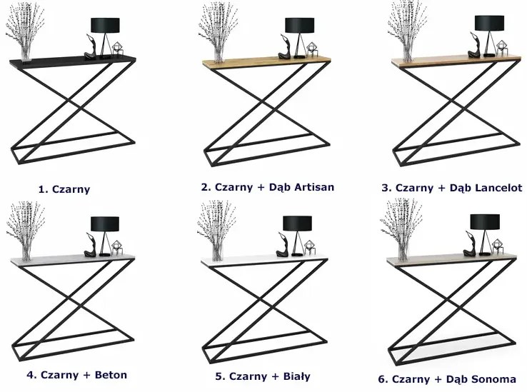 Idustrialna konsola czarny + dąb artisan E9-L06