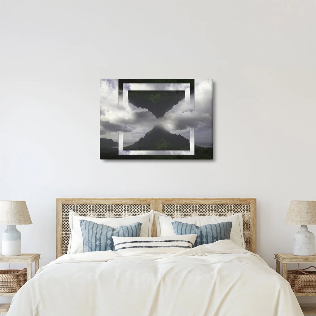 Obraz - Góry na Islandii, geometryczny kolaż (70x50 cm)