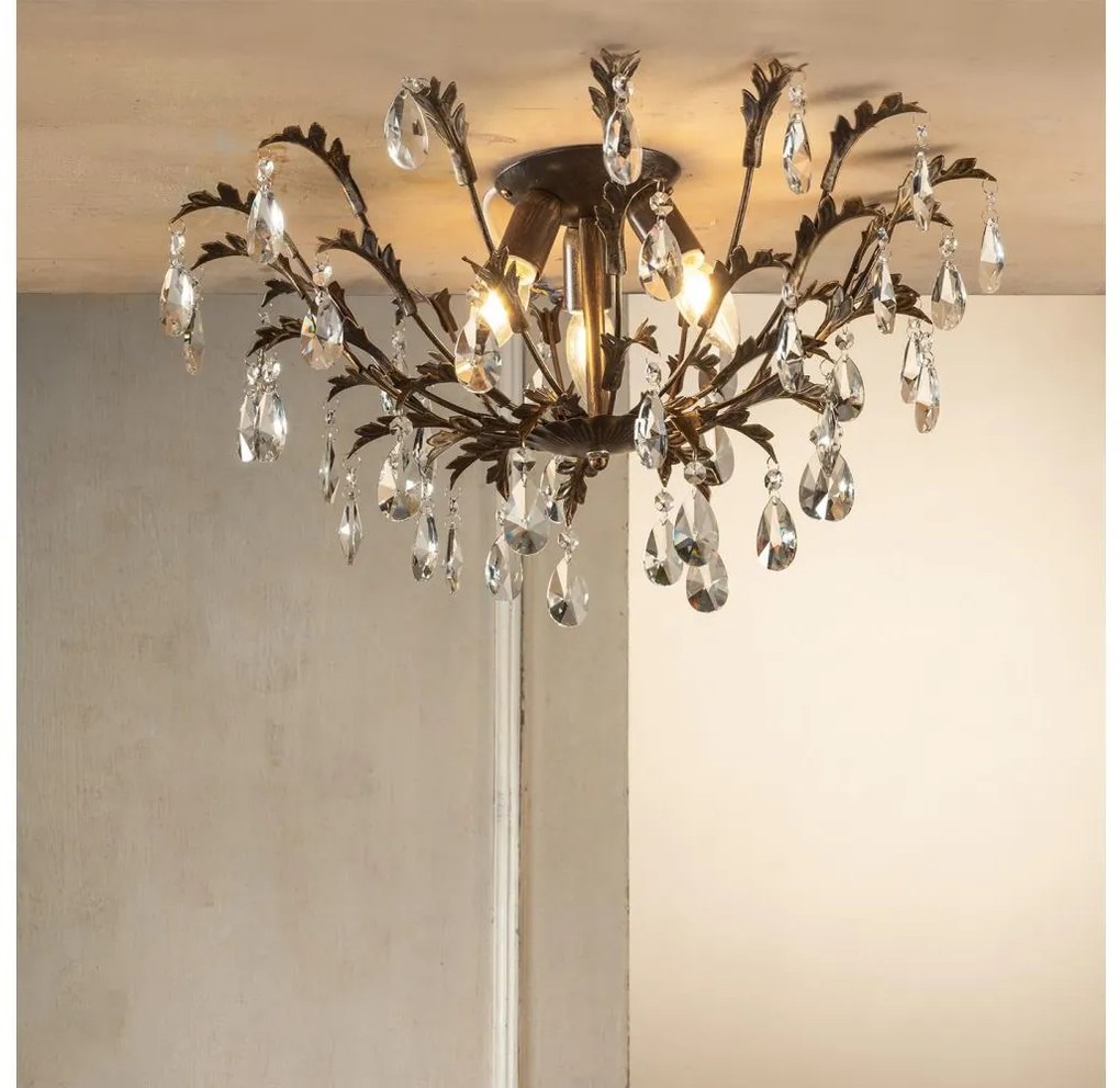 ONLI - Oprawa sufitowa TERESA 3xE14/6W/230V brązowa