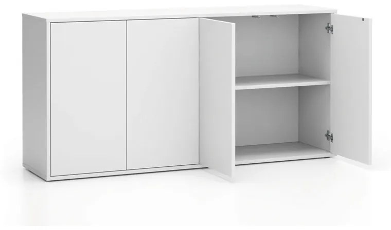 Szafka biurowa z drzwiami LAYERS, długa, 1582 x 400 x 777, biała
