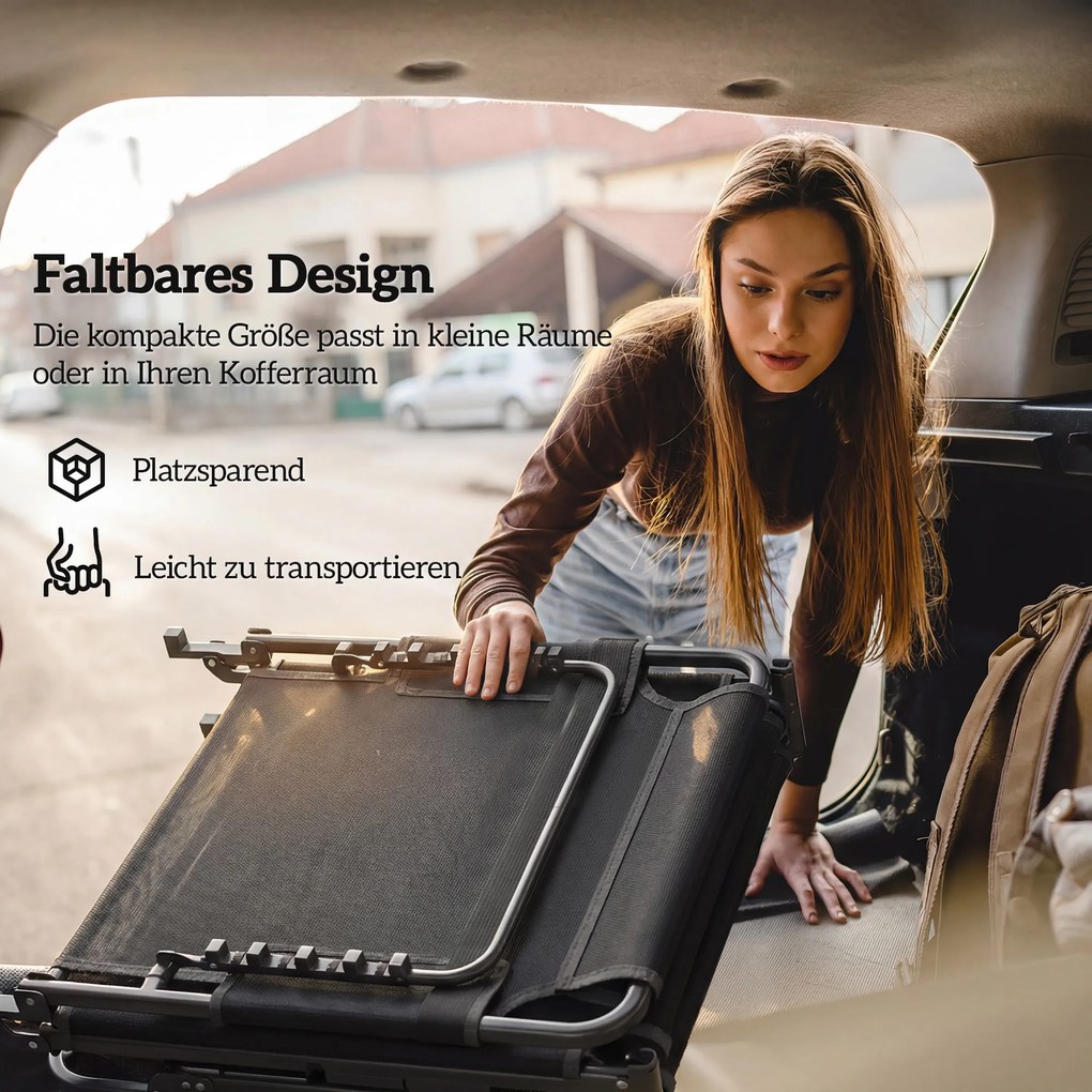 Outsunny Leżanka składana szeroka leżanka ogrodowa z 5-stopniowo regulowanym oparciem, wyściełaną matą, zagłówkiem, kieszenią boczną | Aosom PL