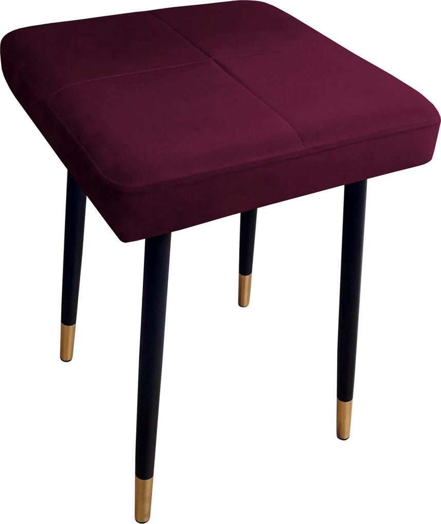 Taboret MAX tkanina Welur stelaż metalowy STOŁEK LOFT : Kolor nogi - Czano-złota stożek, Kolor tkaniny - VELVET - MG02, Typ tkaniny - Velvet