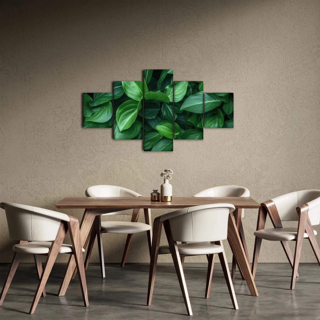 Obraz - Zielone liście (125x70 cm)