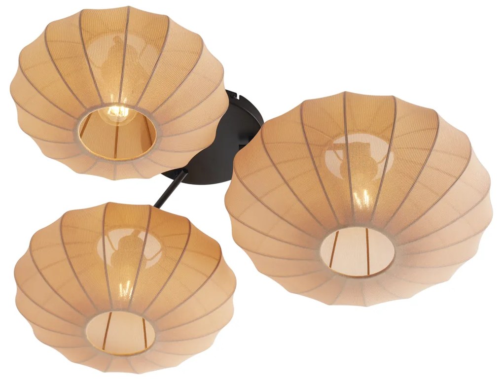 Lampa sufitowa Japandi brązowa 3-źródła światła - Multi BidaJapandi Oswietlenie wewnetrzne