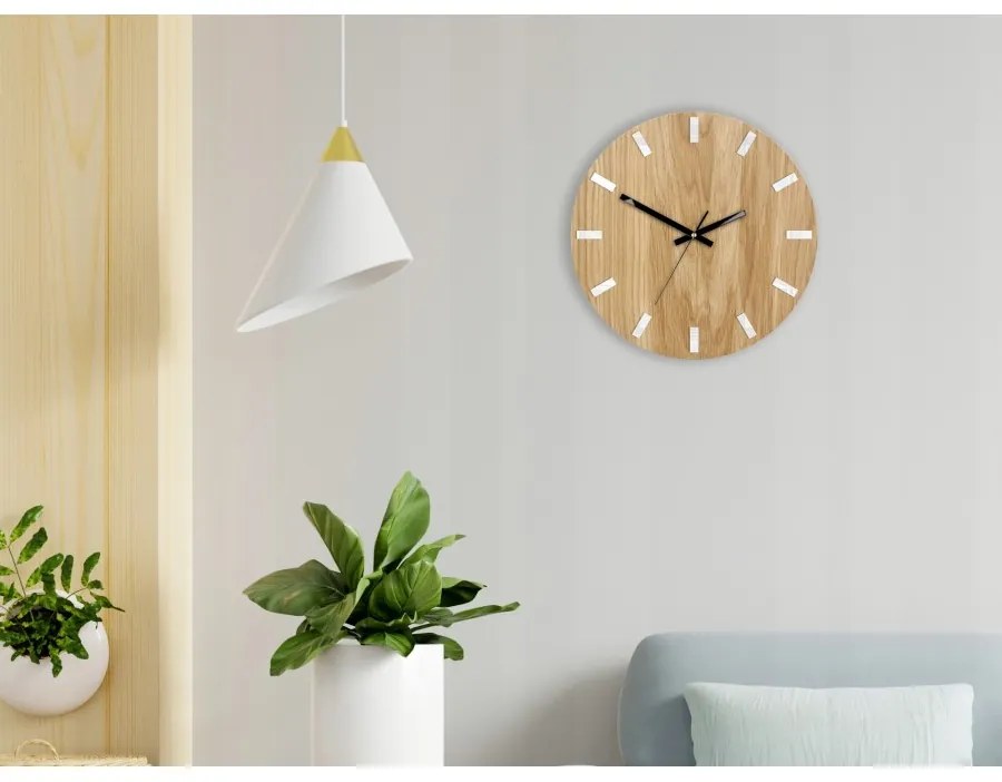 Zegar na ścianę nowoczesny drewniany z cichym mechanizmem okrągły solidny