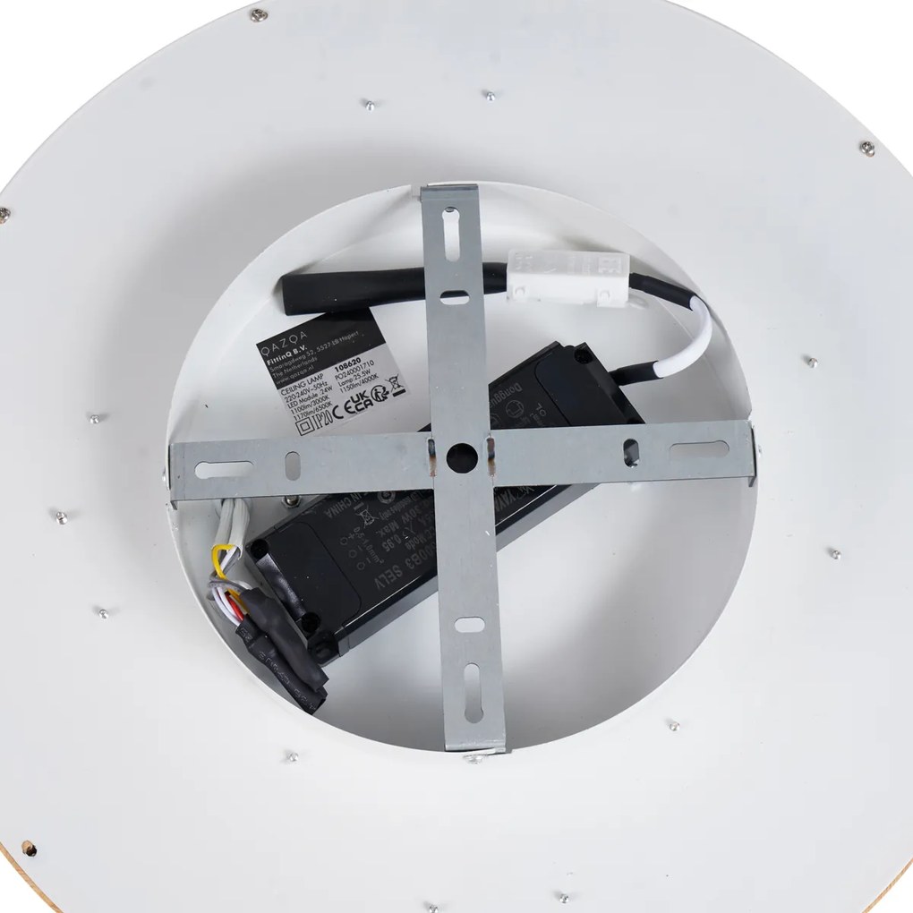 Skandynawska lampa sufitowa drewniana 40 cm z LED z możliwością ściemniania - Pecker