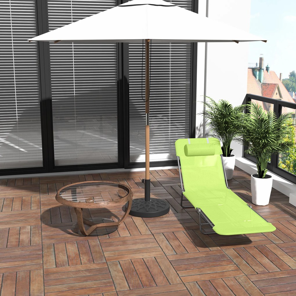 Outsunny Składany Leżak Ogrodowy Zielony Komfort i Styl 182x56x28cm | Aosom PL
