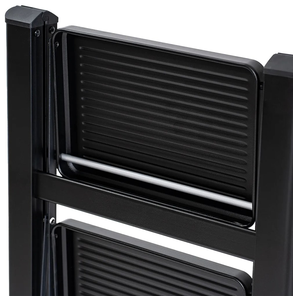 4Home Składane schodki stalowe Steel, 3 stopnie,czarne