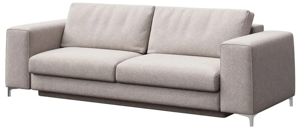 Jasnoszara rozkładana sofa z materiału bouclé 256 cm Rene – Rodier