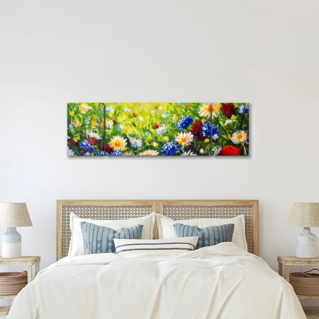 Obraz dzikich kwiatów (170x50 cm)