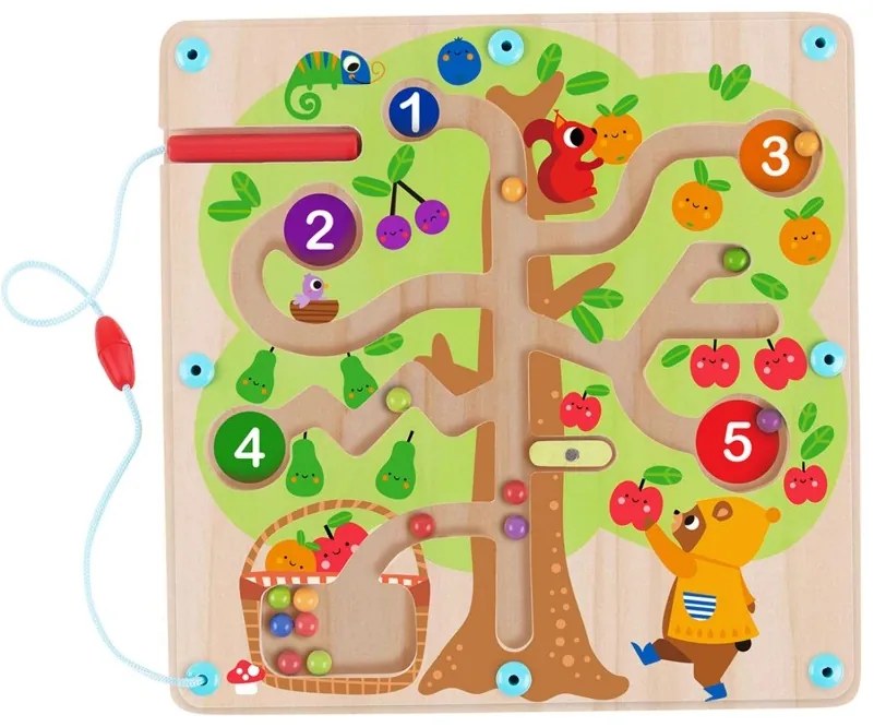 Tooky toy labirynt drzewko owocowe magnetyczne nauka liczenia