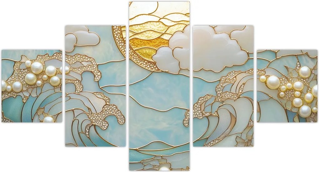 Obraz - 3D perły w oceanie (125x70 cm)