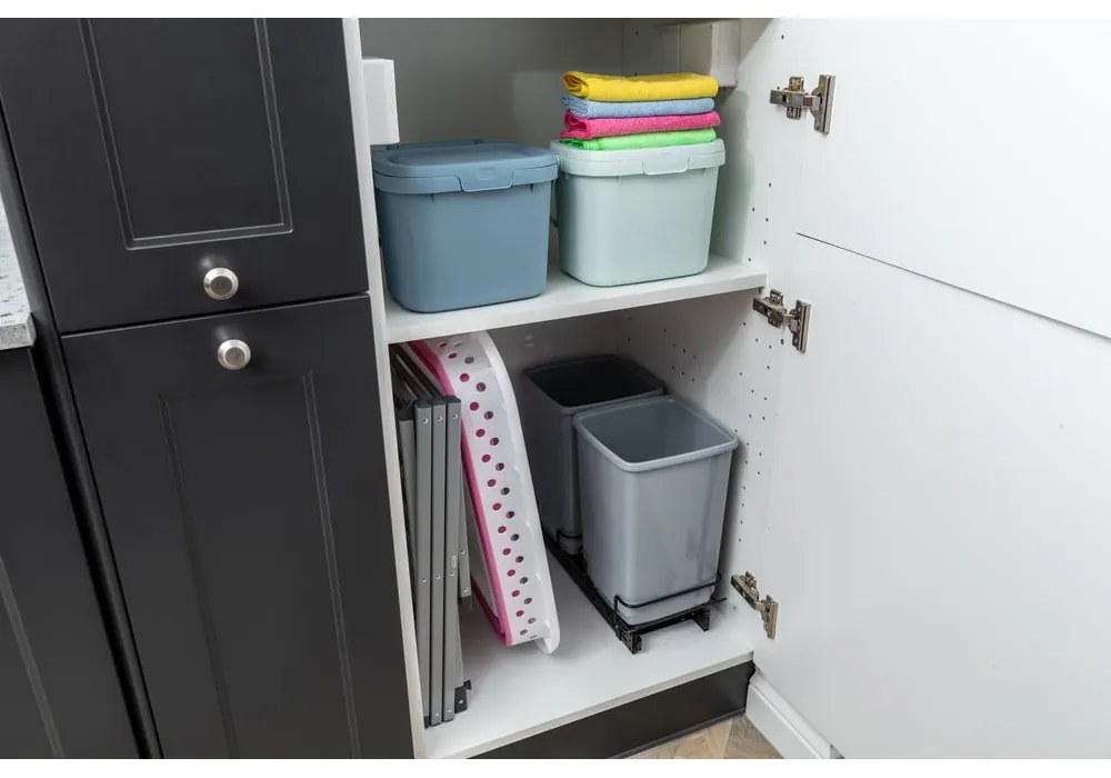 Zestaw 2 szarych koszy na śmieci Addis In-Cupboard Bin, 10 l
