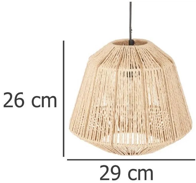 Lampa sufitowa etniczna, atrakcyjne oświetlenie wiszące z kloszem, gwint E27