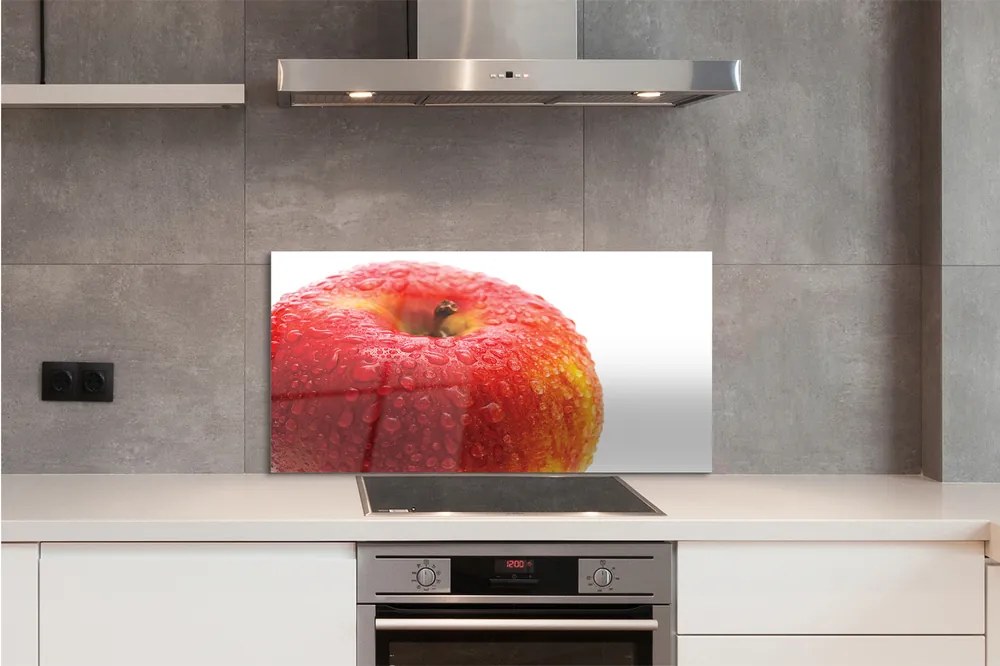 Panel szklany do Kuchni Kropelki Wody na Jabłku