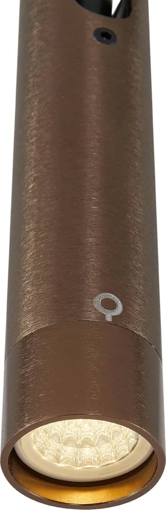 Nowoczesny system oświetlenia szynowego Slimline Uzzy Keno z 6 reflektorami i 4 lampami wiszącymi, ciemny brąz, 1-fazowy