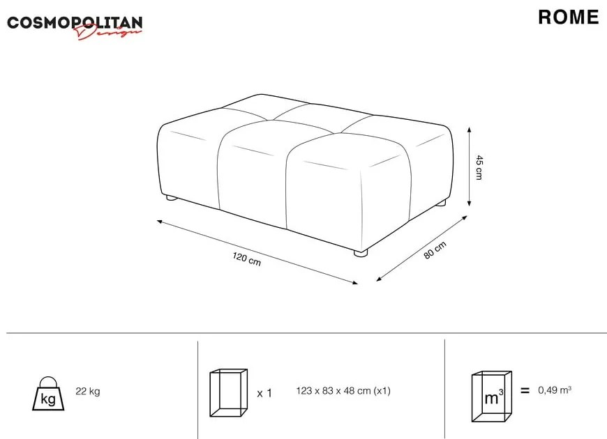 Szary moduł sofy Rome – Cosmopolitan Design