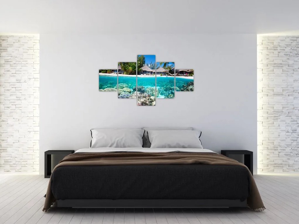 Obraz plaży na tropikalnej wyspie (125x70 cm)