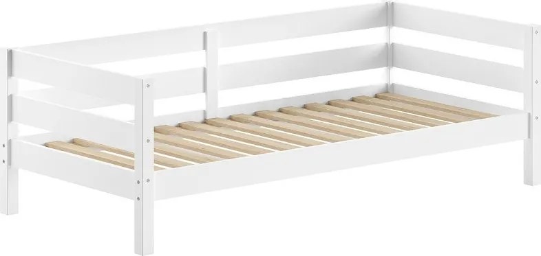 Białe łóżko dziecięce z litego drewna sosnowego ze stelażem 90x200 cm Margrit – Vipack