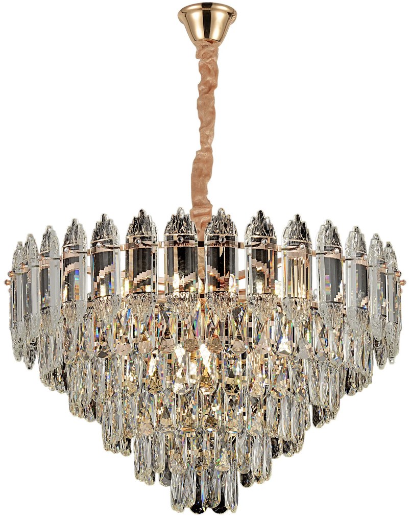 Lampa Wisząca z Kryształami G057-CP 50cm Złota