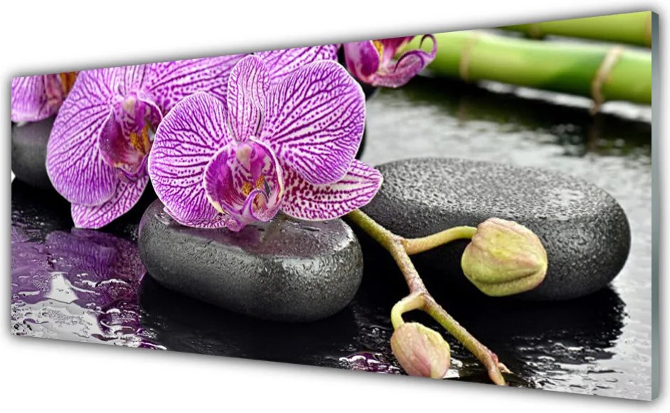 Panel Szklany Wyrafinowany Storczyk w Stylu Spa