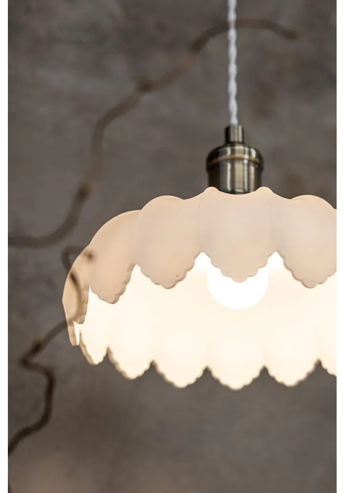 Lampa wisząca w biało-mosiężnym kolorze ze szklanym kloszem ø 25,5 cm Kurage – Markslöjd