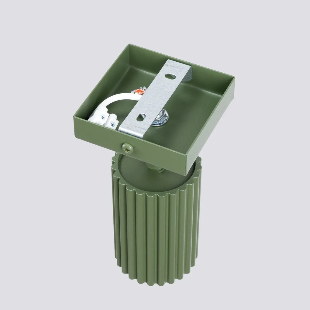 Kinkiet KARBON zielony oliwkowy ryflowany z regulowanym kloszem SOLLUX  LIGHTING