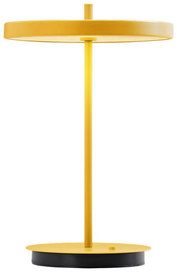Żółta metalowa lampa stołowa LED z metalowym kloszem (wysokość 31 cm) Asteria Move – UMAGE