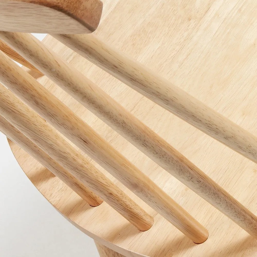 Krzesła z litego drewna kauczukowego w naturalnym kolorze zestaw 2 szt. – Kave Home