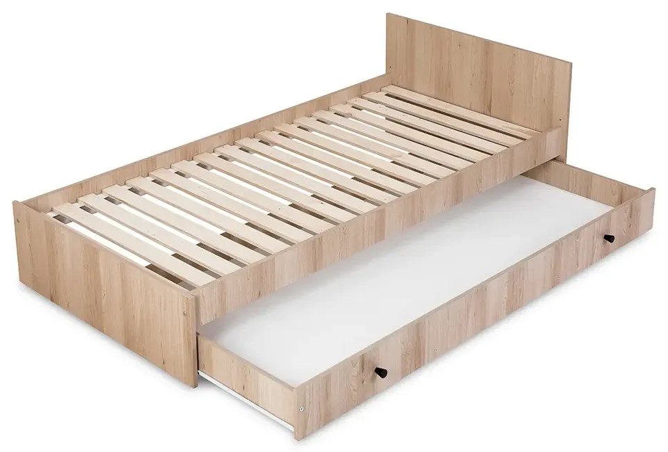 Łóżeczko dziecięce KOMPAKT 3W1 120x80 bukowe z komodą LITTLE SKY
