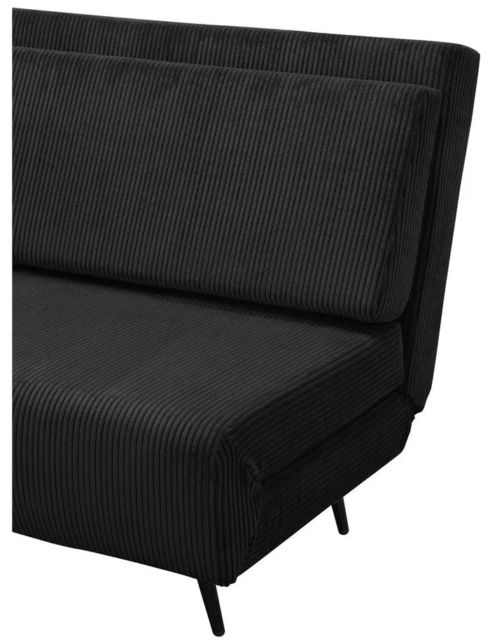 Antracytowa sztruksowa rozkładana sofa 140 cm Mallory – Støraa